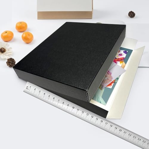 Lineco Drop Front Archival Storage Box, 16.75x20.75x3 in, Black, 2 Pack - Image 4