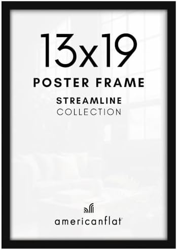 Americanflat 13x19 Poster Frame - Slim Molding - Black by Americanflat