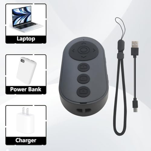 2026 Upgraded Wireless Phone Camera Remote Control with Zoom in/Out, Versatile Shutter for iPhone, Page Turner for e-Book Reading, Short Video Scroller for Ti*ktok (Black) - Image 4