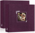 Lanpn 2 Packs Scrapbook Photo Album 12x12, Linen Window Design Cover Top Load 3 Ring Folder Binder Photo Book Photobook 12 x 12 inch with 30 Plastic Sleeves 60 Pages (Purple) by Lanpn
