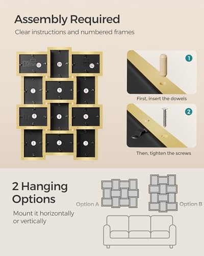 SONGMICS Collage Picture Frames, 4 x 6 for Wall Decor, Set of 12 - Image 3