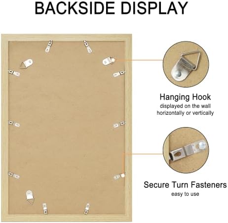 12x18 Wood Picture Frame Set of 4, Wall Mount for Home Decor, Natural - Image 6