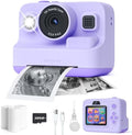 Instant Print Camera for Kids,2.4 Inch Screen Kids Instant Cameras, Christmas Birthday Gifts for Girls Age 3-12, Portable Toddler Toy for 3 4 5 6 7 8 9 10 Year Old Girls Boys Purple by Dylanto