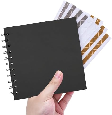 6.3x6.3 in Scrapbook Photo Album 20 Sheets, Black by Hiwhy