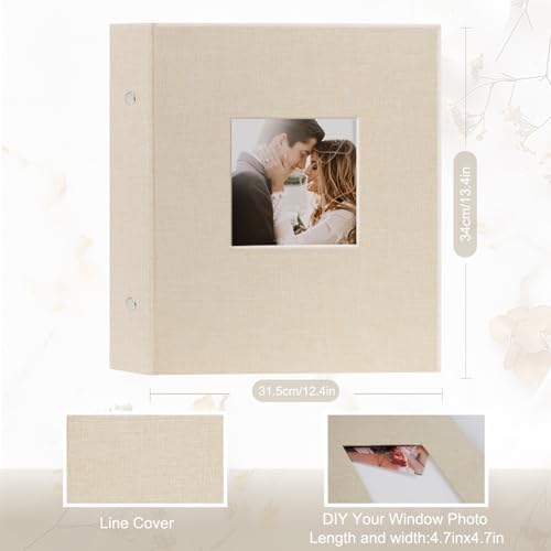 Artmag Fabric Photo Album 4x6 1000 Large Capacity for Family Wedding Anniversary Linen Album Holds 1000 Horizontal and Vertical Photos (1000 Pockets, Beige) - Image 2