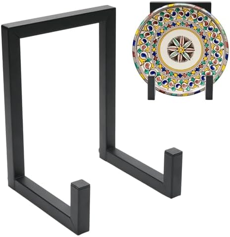 2-Pack Black Metal Display Stands for 9-15 Inch Plates and Artwork by Plustard