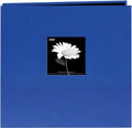 Pioneer 8 Inch by 8 Inch Postbound Fabric Frame Cover Memory Book, Cobalt Blue by PioneerPhotoAlbums