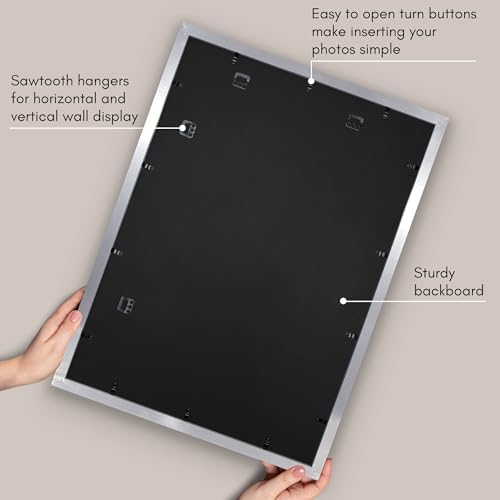 Americanflat 20x28 Poster Frame - Matted to 16x24 - Silver - Image 5