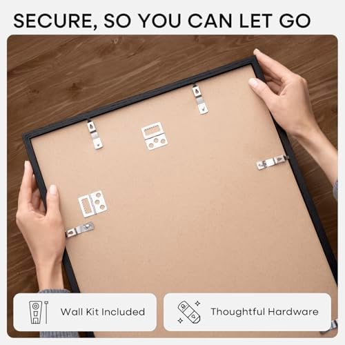Homeforia 16x20 Black Oak Picture Frame, High-End Wood, 11x14 Mat, Glass - Image 5
