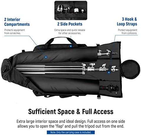 NEEWER 47"/1.2m Tripod Carrying Case, Heavy Duty Waterproof Nylon Bag with Handles & Shoulder Straps, Compact Case with Full Length Zippered Closure, External Pocket for Light Stand/Boom Stand/Tripod - Image 2