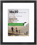 Americanflat 16x20 Picture Frame with Polished Plexiglass - Use as 11x14 Frame with Mat or Display 16x20 Photo Without Mat - Ornate Picture Frames for Wall Display - Black by Americanflat