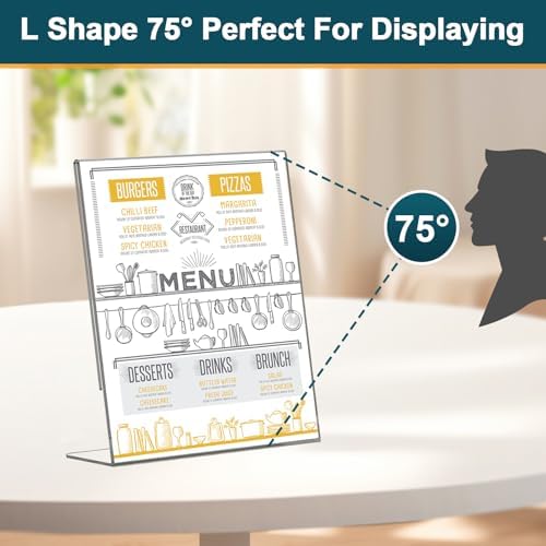 Acrylic Sign Holder 4x6, 22 Pack Clear Plastic Table Paper Display Stand, L-Shape Vertical Menu Holder Stand, Clear Picture Photo Flyer Display Stand for Restaurants, Store Show, Office Deskt - Image 4