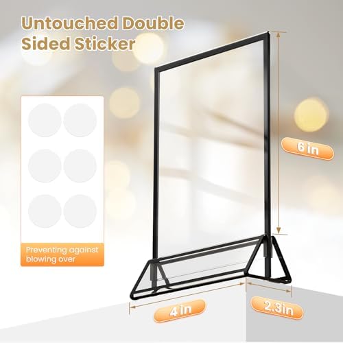Acrylic Sign Holder 4X6 Black Picture Frame Double-Sided -6 Pack - Image 2