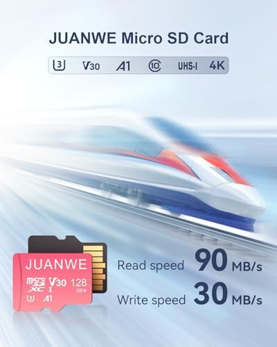 JUANWE 128GB Micro SD Card 2 Pack 128GB TF Card with Adapter, microSDXC Memory Card for Camera, Drone, U3, A1, V30, 4K UHD, UHS-I, SD Card - Image 2