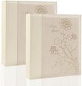 Photo Album 8x10 2 Packs Clear Pages Pockets Leathe Cover Slip Slide in Photo Album Each Holds 100 Vertical 8x10 Photos Picture Book for Wedding Family (Beige) by Miaikoe