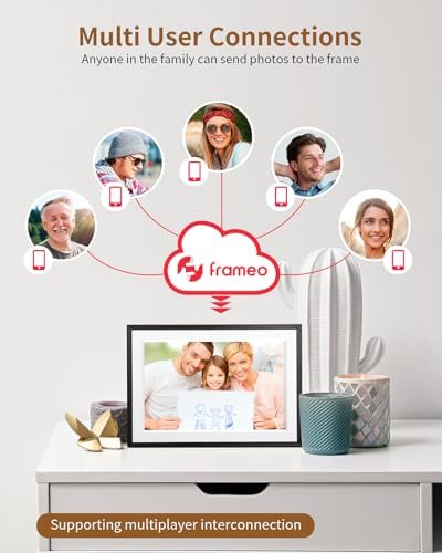 Frameo 10.1 Inch Digital Picture Frame，WiFi Electronic Frame，1280 * 800IPS HD Touch Screen， Smart Digital Photo Frame,32GB Storage, Wall Mountable, Share Instantly, Birthday Gifts for Women, Mom - Image 6