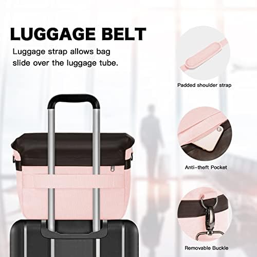 MOSISO Camera Case Crossbody Shoulder Messenger Photography Bag, Pink - Image 5