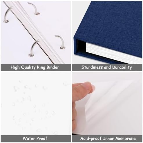 Zesthouse Photo Album Self Adhesive with Picture Display Window, 3-Ring Scrapbook Albums 60 Pages Holds 8x10 5x7 4x6 Photos, DIY Photo Book Ideal Gift for Family Wedding Baby - Image 5