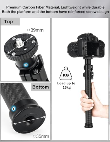 Koolehaoda Tripod Extension, 11"-25" Carbon Fiber Tripod Extender Pole - Image 5