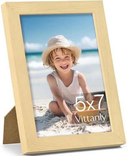 Vittanly 5x7 Picture Frame Made of Solid Wood for Wall or Tabletop, Natural by Vittanly