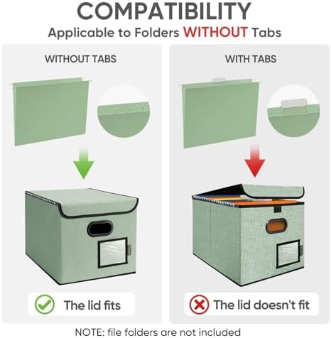BALEINE File Organizer Box with Lid, Collapsible Hanging File Storage Box - Image 5