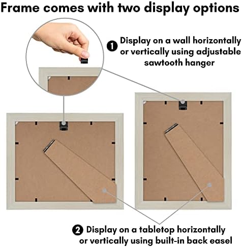 Americanflat 8x10 Picture Frame with Shatter-Resistant Glass - Use as 5x7 Frame with Mat or Display 8x10 Photo Without Mat - Signature Collection - Picture Frames for Tabletop and Wall - Light Wood - Image 6