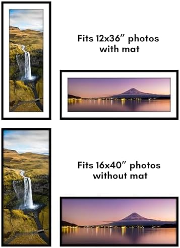 Americanflat 16x40 Poster Frame 5-Pack - Matted to 12x36 - Black - Image 4