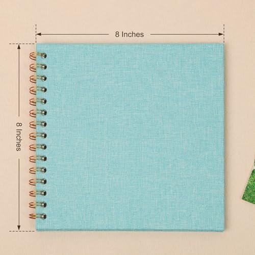 Scrapbook Photo Album 8x8 Inches 40 Pages Linen Cover LightBlue - Image 3
