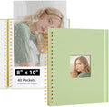 8x10 Photo Album 40 Pockets Linen Cover Kids Artwork Green by Remowith