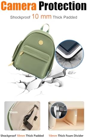 Cwatcun Midi Camera Backpack for Women, Compact DSLR Bag with Tripod Strap - Image 4