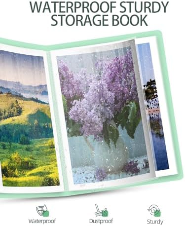 SXhyf A3 Diamond Painting Storage Book for 60 Diamond Painting Pics, Diamond Painting Accessories with 30 Pages Clear Sheet Protectors, Presentation Portfolio Folder for Artwork, 16.5x12.1in - Image 3