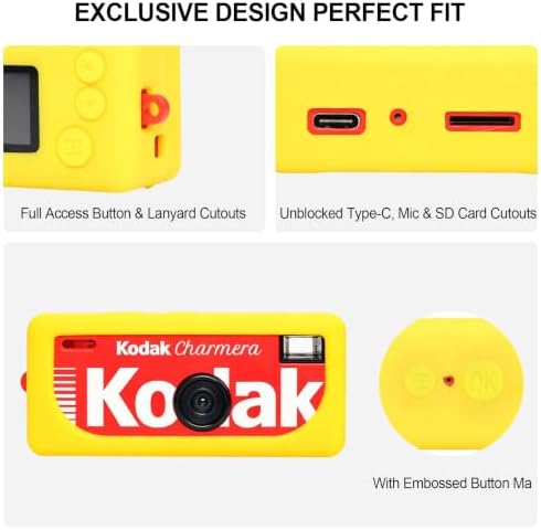 BOVKE Soft Silicone Case for KODAK CHARMERA Keychain Digital Camera, Yellow - Image 4