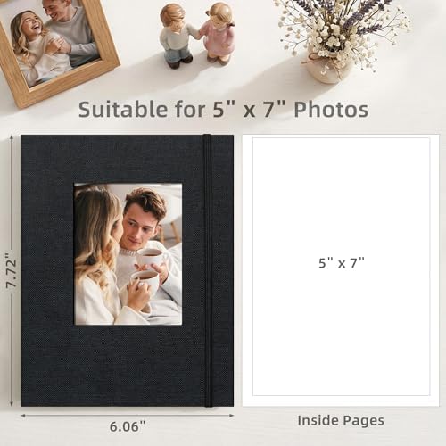 5x7 Photo Album Holds 104 Photos with Front Window Black - Image 2