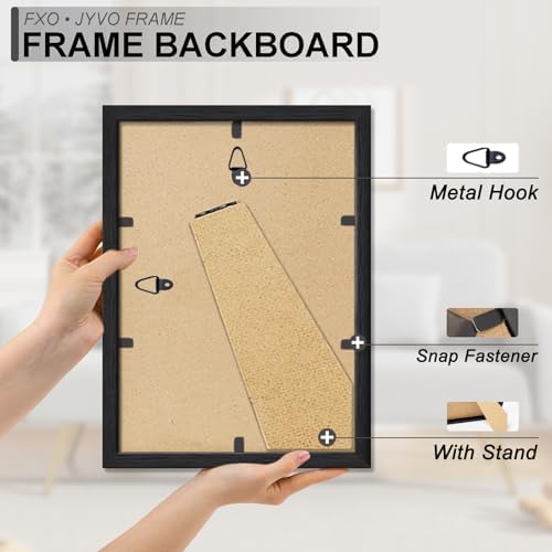 7x9 Picture Frame Set of 4 Black Engineered Wood Tabletop/Wall Hanging - Image 6
