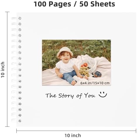 Scrapbook Album 10x10in, Acid-Free Kraft Paper 50 Sheets 100 Pages - Image 2