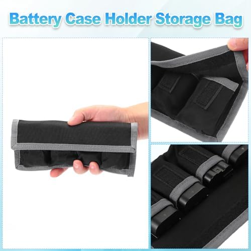PATIKIL Camera Battery Pouch Cases, 4 Pocket Nylon DSLR Battery Case Holder Storage Bag for AAA, LP-E6, LP-E8, NP-FW50, EN-EL14, EN-EL15 Batteries (Gray) - Image 5