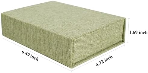 Photo Storage Box 4x6, Linen Photo Box - Grassgreen - Image 4