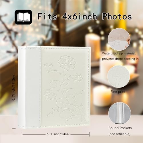Artmag Small Photo Album 4x6 2 Pack, Each Pack with 26 Clear Pages Holds 52 Vertical Photos for 4x6 Picturs, Artwork or Postcards Storage (White) - Image 2