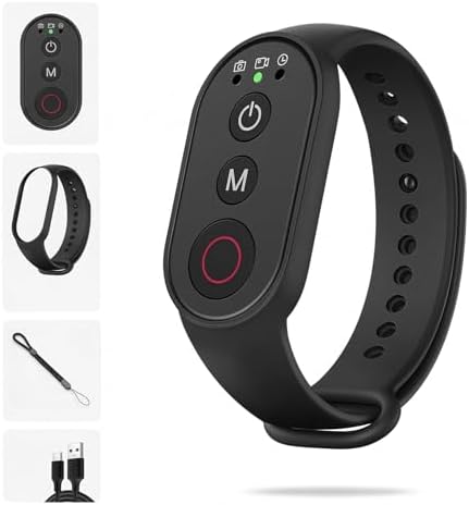 Bluetooth Camera Remote Control for GoPro, DJI, Insta360 Smartphones, Wireless Shooting Remote w Watch Strap & Lanyard, 50M Long Range, 40H Battery Life, One-Click Wake Up & Mode Switch by Jkoailiwi