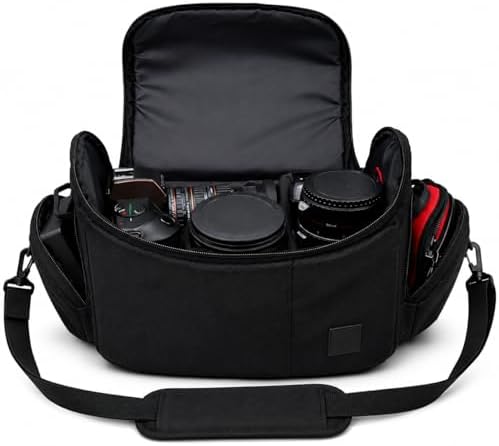 Large Digital Camera / Video Padded Carrying Bag / Case for Nikon, Sony, Pentax, Olympus Panasonic, Samsung, and Canon DSLR Cameras + eCostConnection Microfiber Cloth by Unknown