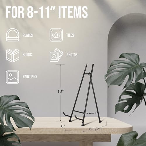 Red Co. 13” Tall Modern Metal Tripod Plate Stand and Art Holder Easel, Black - Image 4