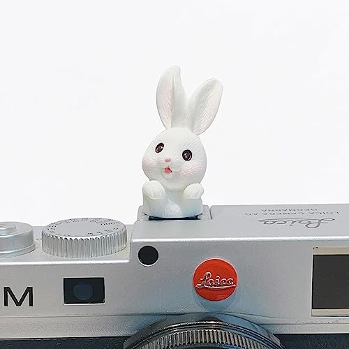 ZOSTLAND Lovely SLR Camera Hot Shoe Boot Cover Cap,White Shoe Protector,Compatible with Sony Fuji Canon Nikon Pentax Leical (2pcs Rabbit) - Image 2