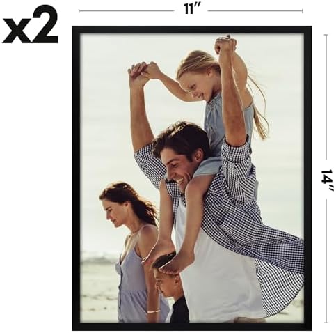 Americanflat 11x14 Picture Frame 2-Pack - Slim Molding - Black - Image 2