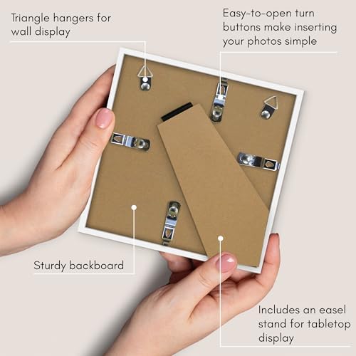 Americanflat 6x6 Picture Frame - Slim Molding - White - Image 5