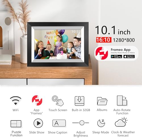 FRAMEO 10.1 Inch Smart WiFi Digital Photo Frame 1280x800 IPS LCD Touch Screen, Auto-Rotate Portrait and Landscape, Share Moments Instantly via Frameo App from Anywhere - Image 2