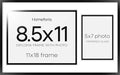 Homeforia 11x18 Black Diploma Frame, High-End Metal, 8.5x11 & 5x7 Mat by Homeforia
