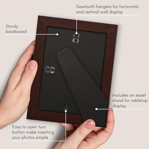 Americanflat 5x7 Picture Frame - Matted to 4x6 - Engineered Wood - Mahogany - Image 5