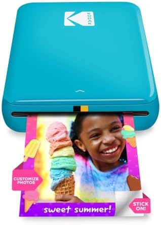 KODAK Step Instant Photo Printer, Zink 2x3” Color Sticky-Back Photos, Bluetooth Compatible with iOS & Android Devices, Editing App, Blue by Unknown