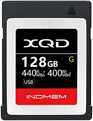 INDMEM XQD 128GB Memory Cards, 5X Tough MLC XQD Flash Memory Cards High Speed G Series| Max Read 440MB/s, Max Write 400MB/s by INDMEM