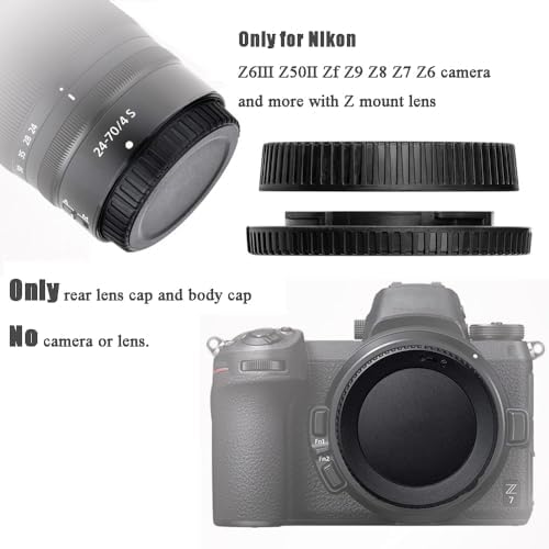 Rear Lens Cap and Body Cover for Nikon Z Mount DSLR-2Sets - Image 3
